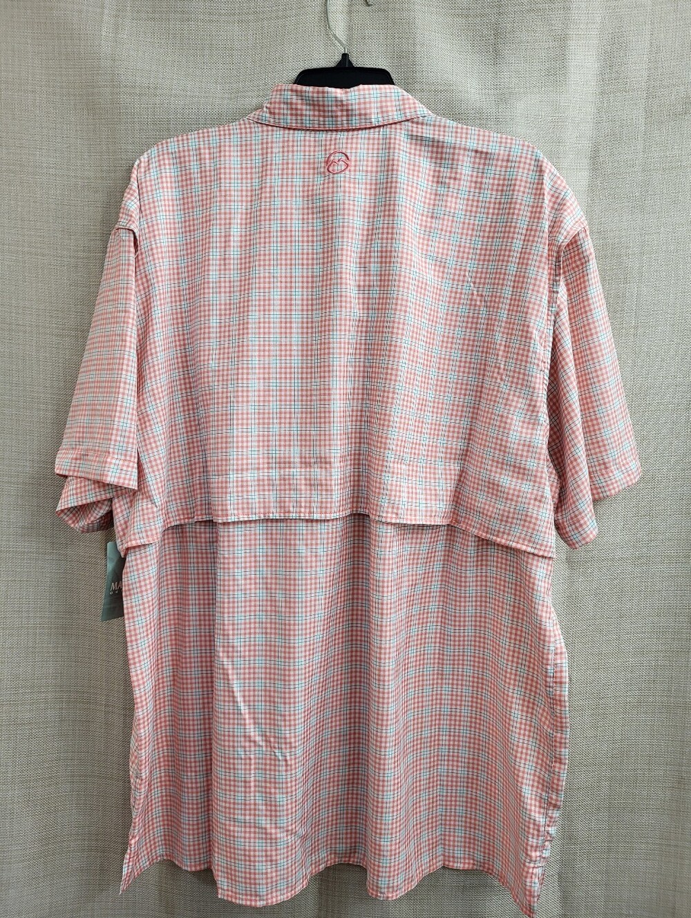 Magellan Men's Fish Gear Shirt Aransas Pass Salmon Teal Moisture Wicking Size XL - Picture 2 of 12